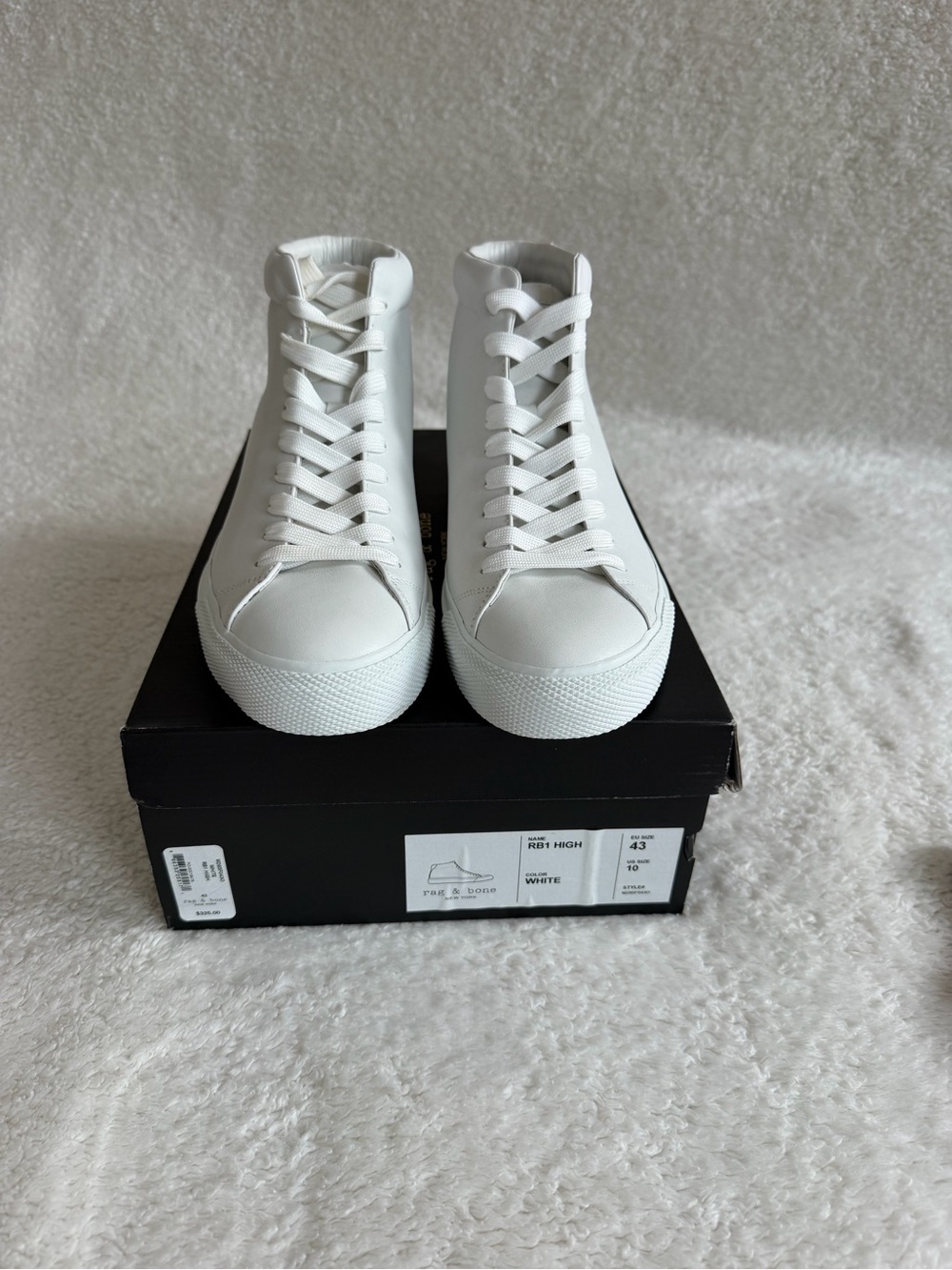 Rag & bone RB1 White High-Top Sneakers